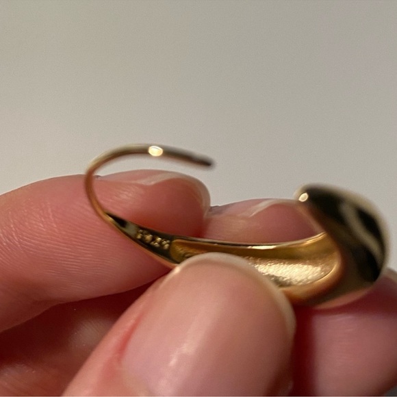 Vermeil Gold Hoop Earrings 18K Gold Plated Silver - Picture 4 of 5